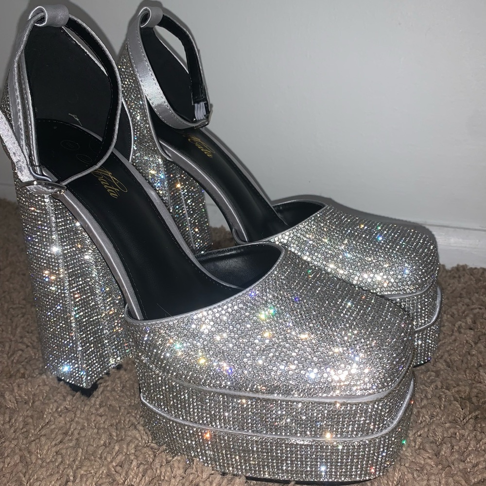 Rhinestone Platform Heels